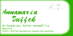 annamaria duffek business card